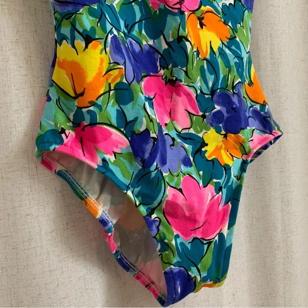 South Point Vintage Cotton Floral One Piece Swim Suit 8 - Picture 3 of 7